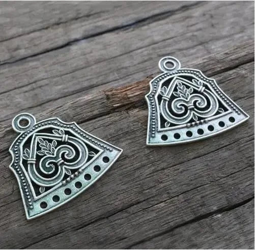 Ethnic Beads Necklace Slavic Viking Moon Brooch - Image 7