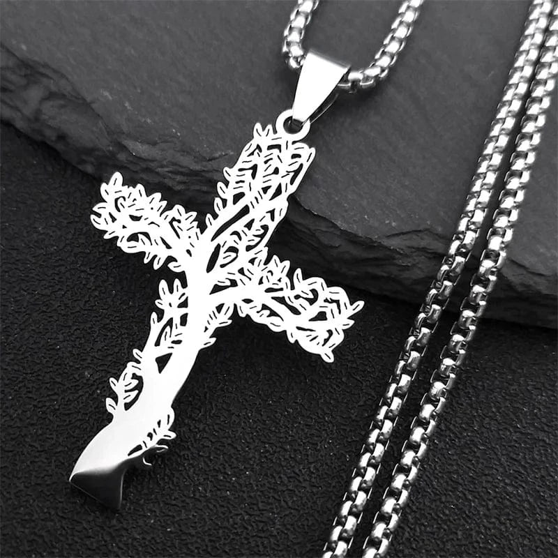 Tree of Life Cross Pendant Necklace - Image 3