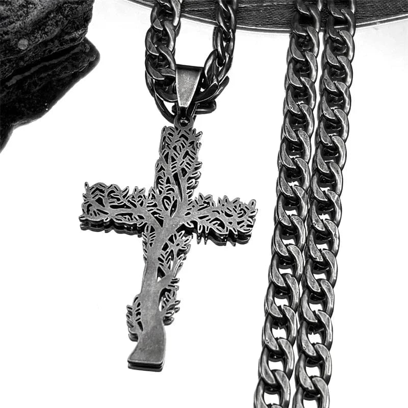 Tree of Life Cross Pendant Necklace - Image 4