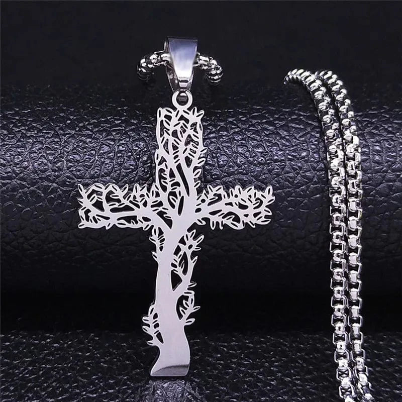 Tree of Life Cross Pendant Necklace - Image 5