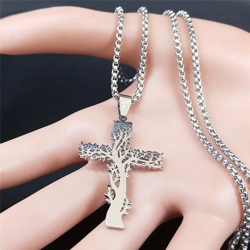 Tree of Life Cross Pendant Necklace - Image 9