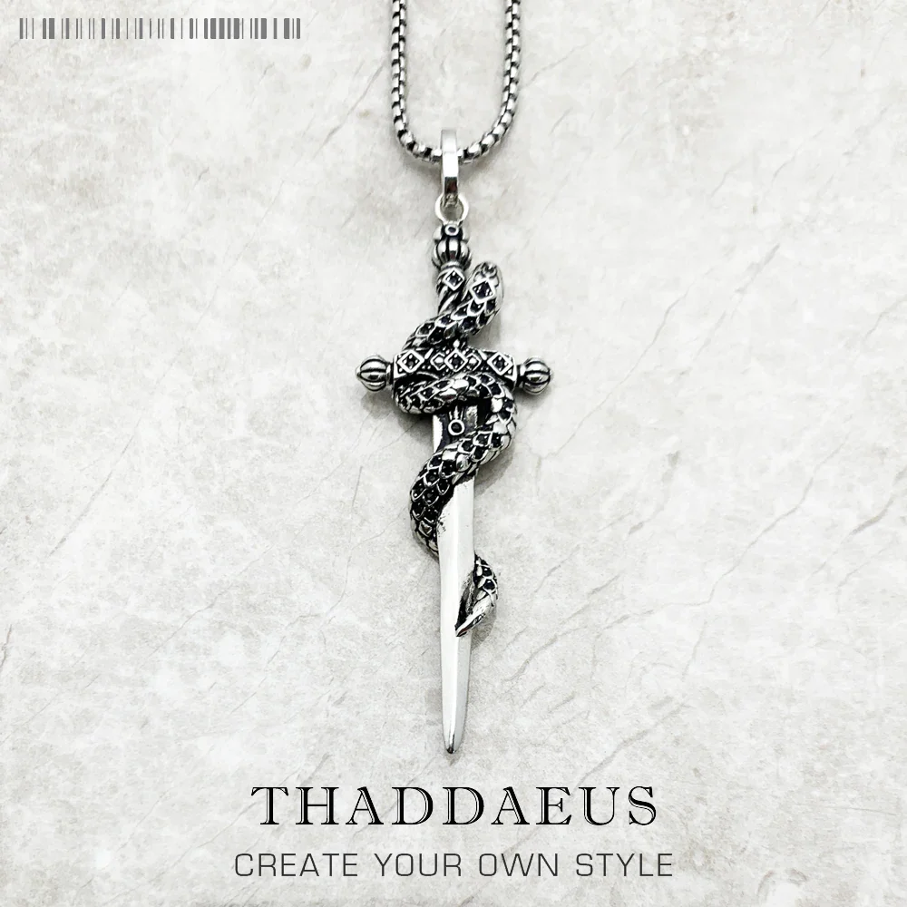 925 Sterling Silver Sword and Crown Pendant Necklace - Image 5