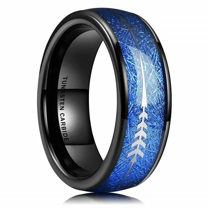 Arrow Wood Abalone Shell Opal Inlay Ring - Image 3