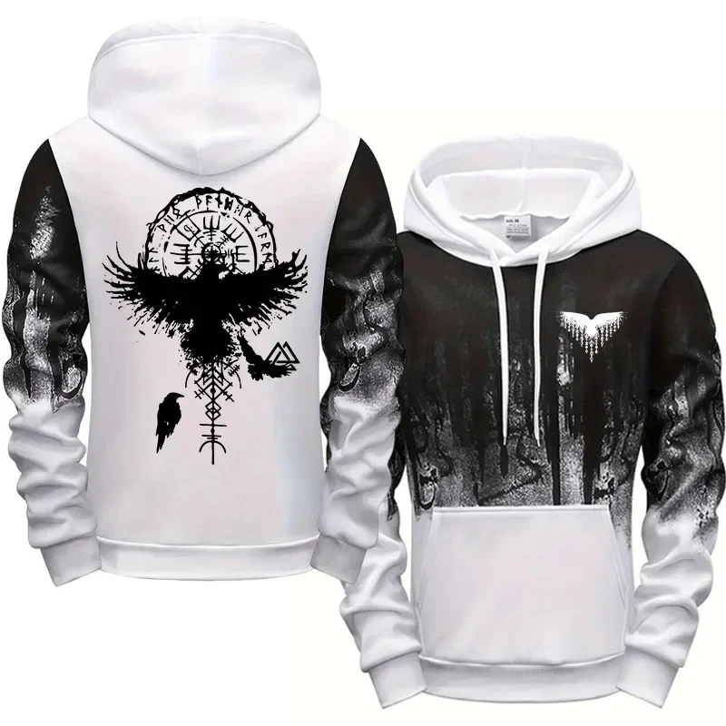 Viking Crow Hoodie – Norse Odin Raven Sweatshirt for Men - Image 5