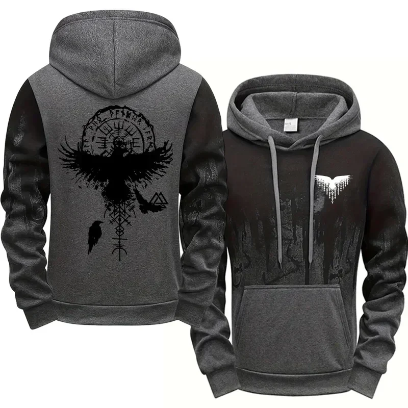 Viking Crow Hoodie – Norse Odin Raven Sweatshirt for Men - Image 6