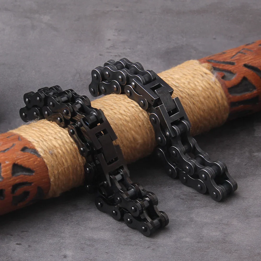 Black Biker Bracelet and Chain set - Image 10
