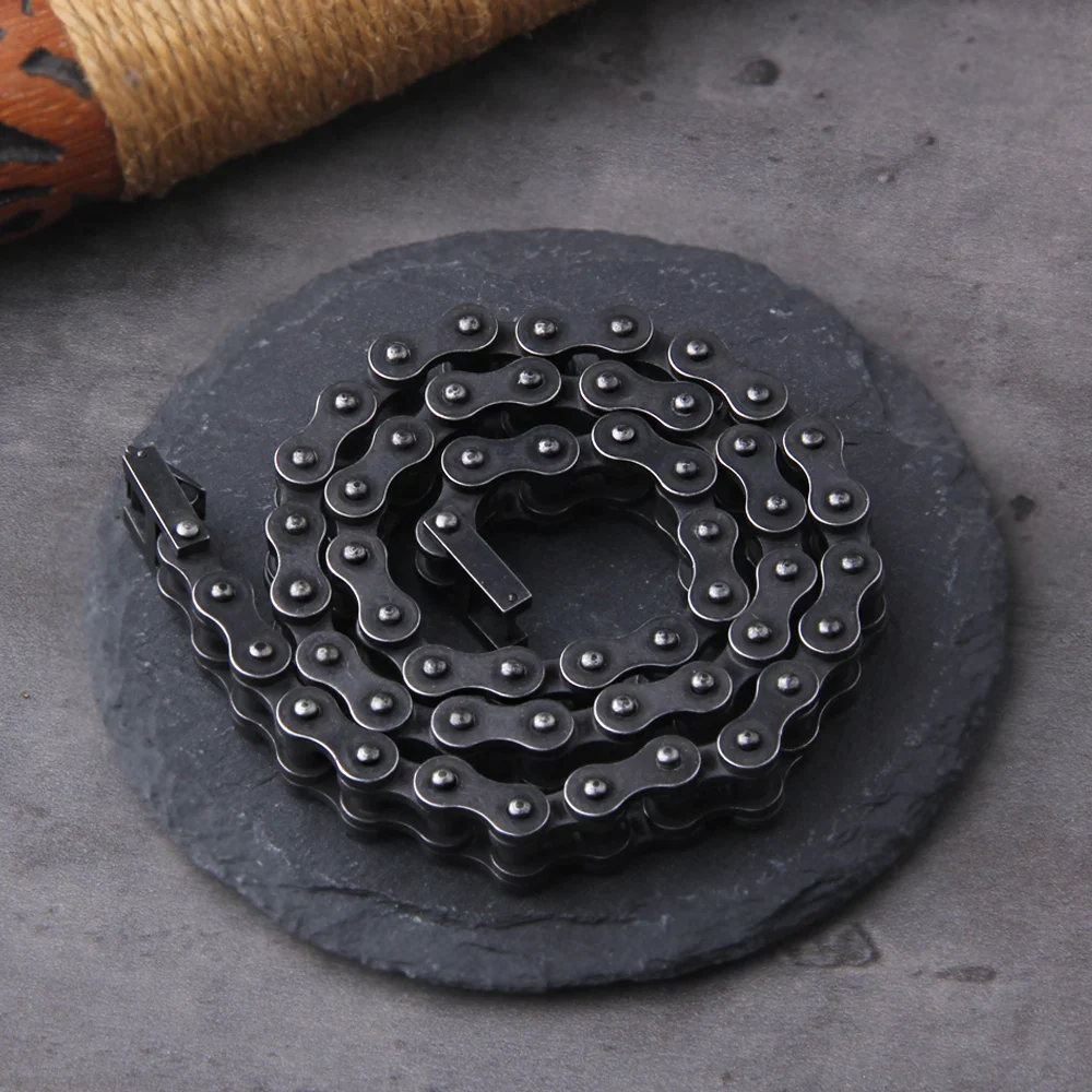 Black Biker Bracelet and Chain set - Image 12