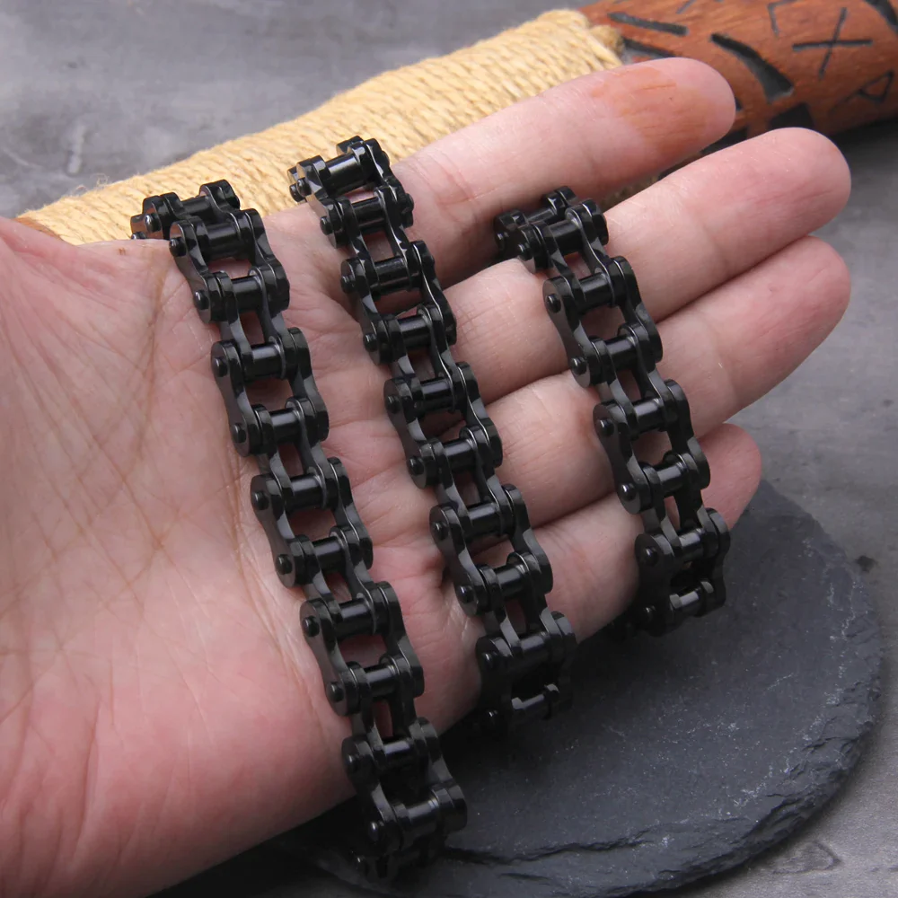 Black Biker Bracelet and Chain set - Image 14