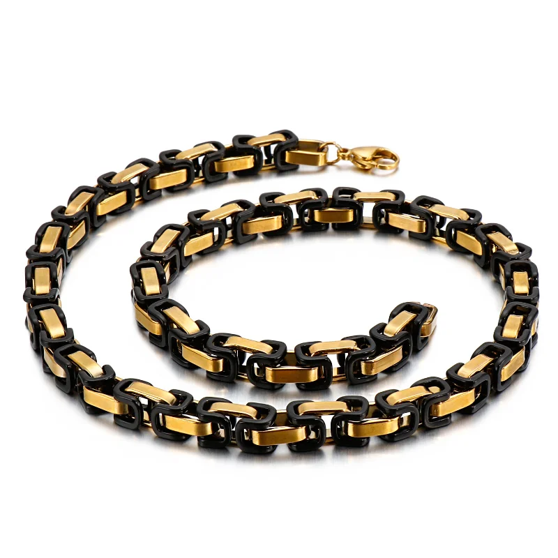 4mm 6mm 8mm Width Byzantine Chain Necklace - Image 7