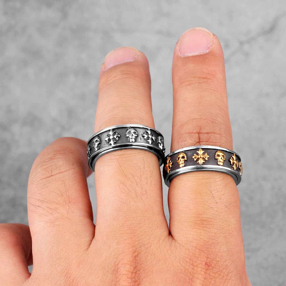 Cross Skull Spinner Ring - Image 4