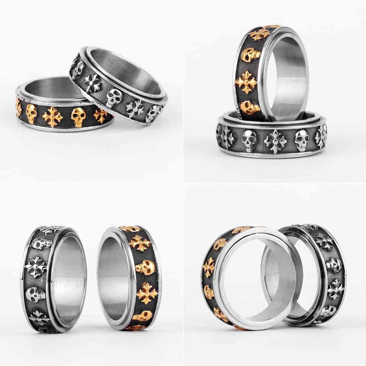 Cross Skull Spinner Ring - Image 6