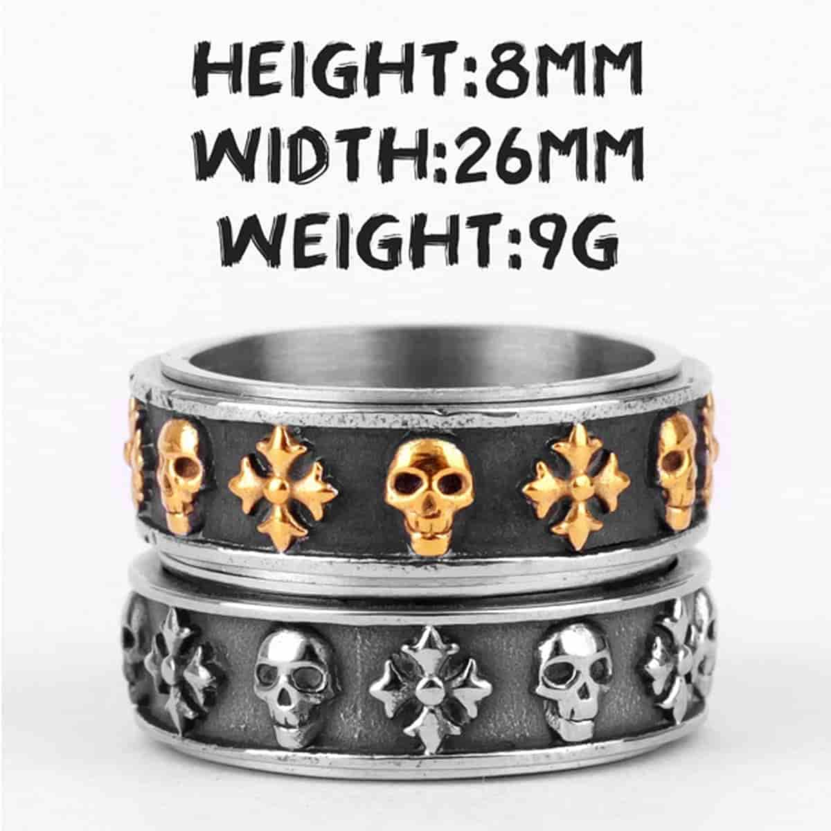 Cross Skull Spinner Ring - Image 7