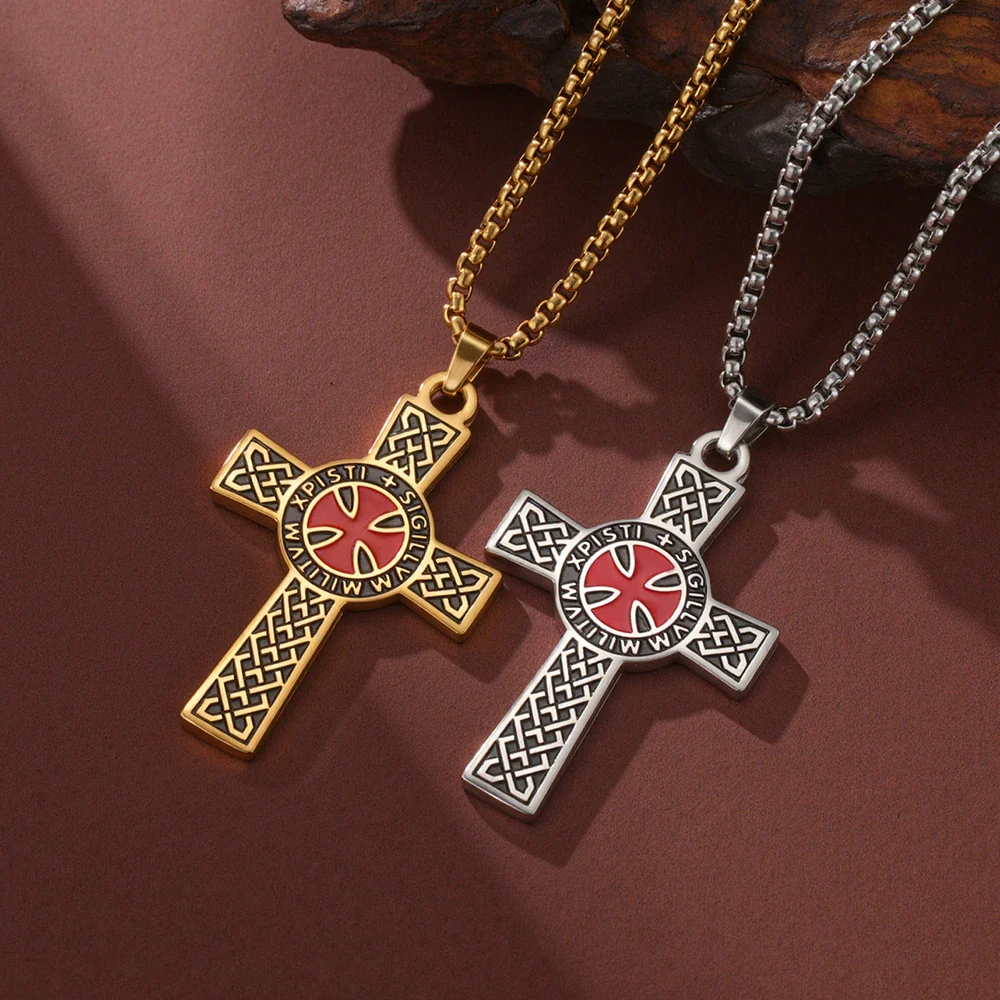 Knights Templar Cross Necklace – Holy Knight Crusader Pendant - Image 4