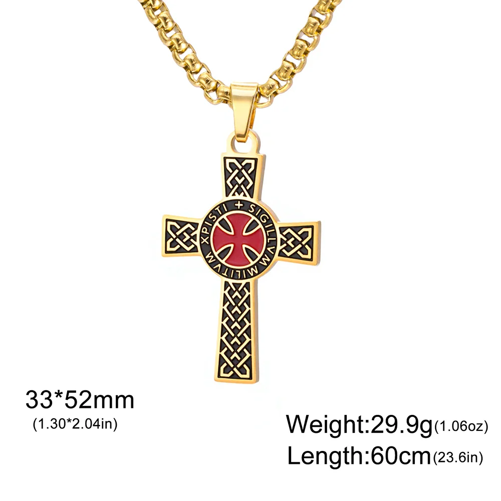 Knights Templar Cross Necklace – Holy Knight Crusader Pendant - Image 7