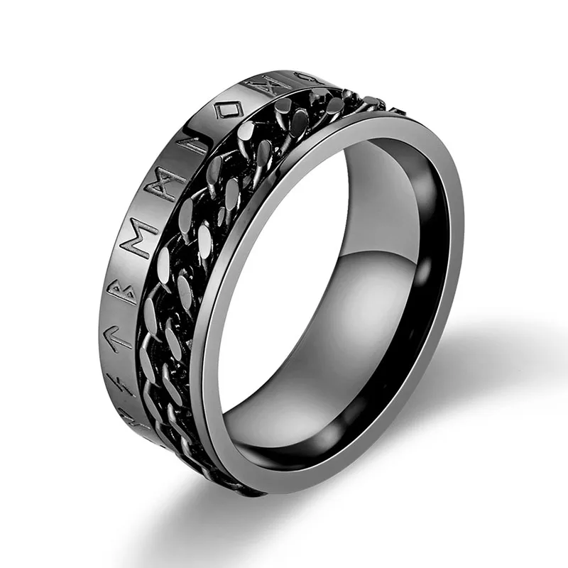 Futhark Rune Rotating Chain Ring - Image 6