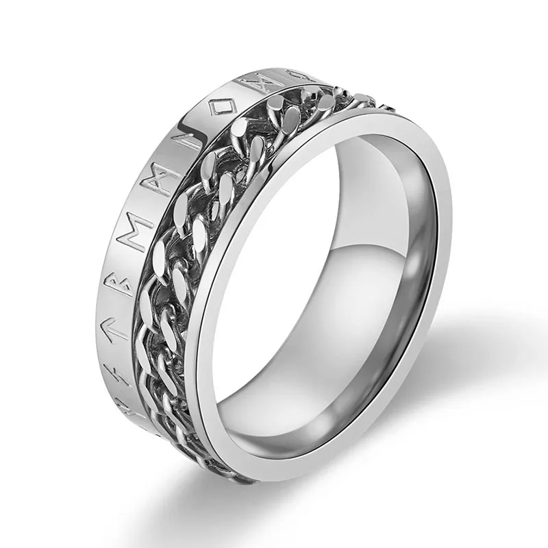 Futhark Rune Rotating Chain Ring - Image 7