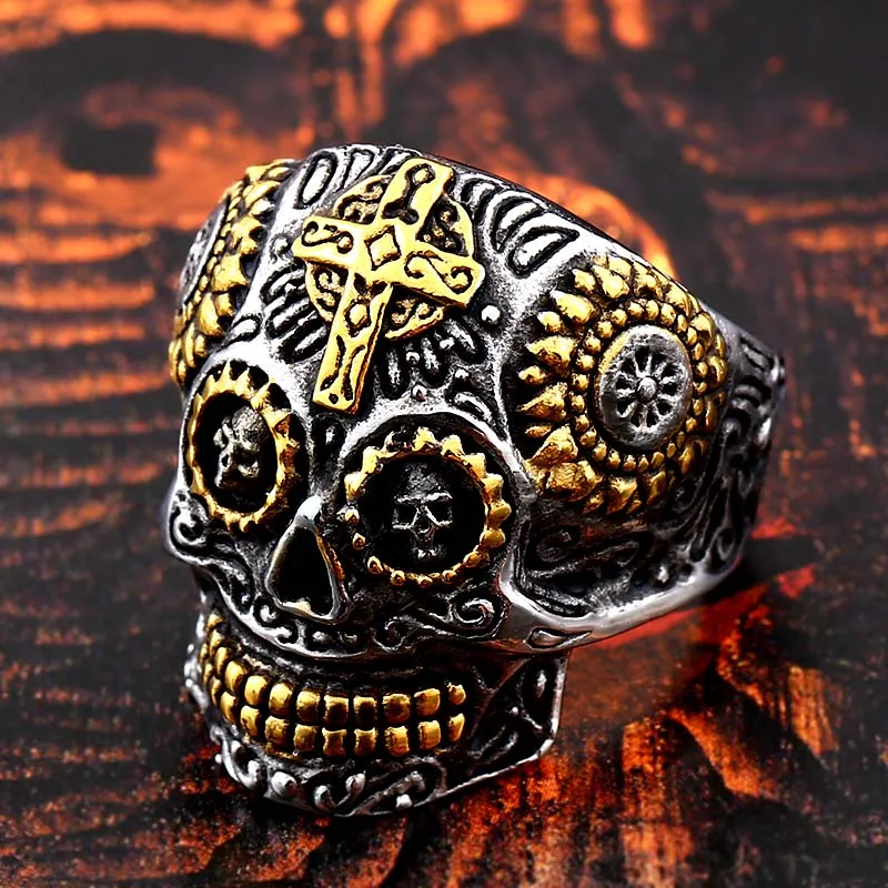 Gothic Cross Skull Ring - Image 6