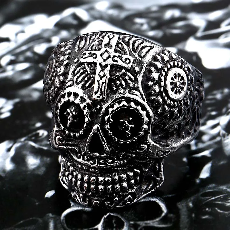 Gothic Cross Skull Ring - Image 7