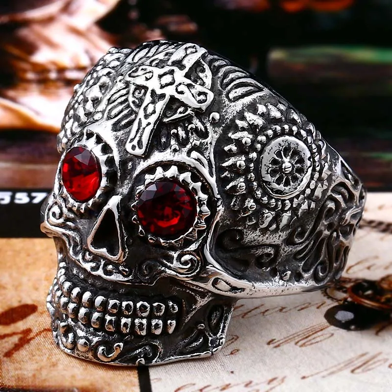 Gothic Cross Skull Ring - Image 9