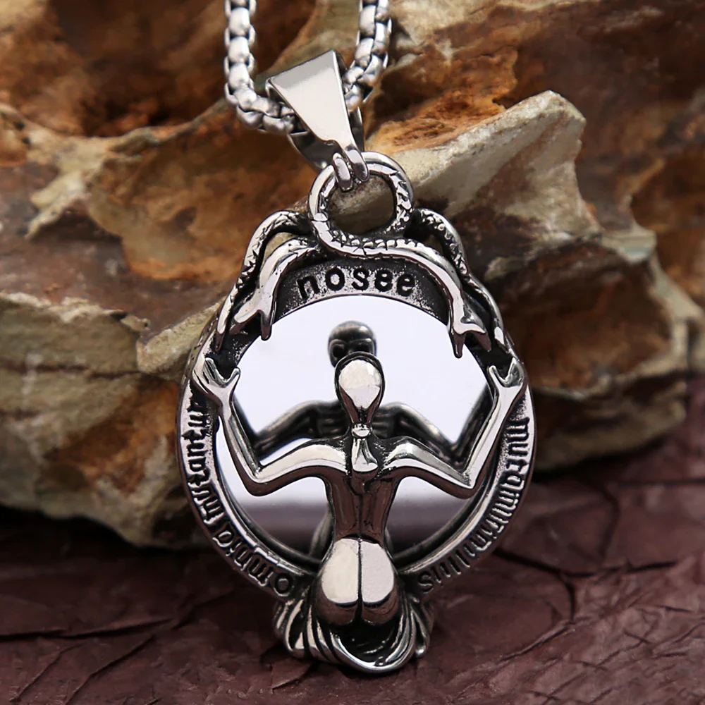 Gothic Mirror Pendant Necklace - Image 7