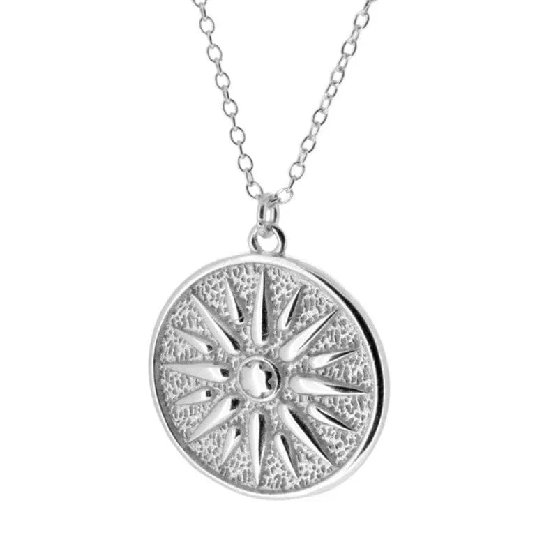 Alexander the Great Macedonian Vergina Sun Silver Necklace - Image 3