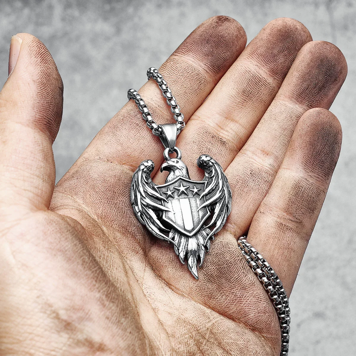 Hawk Shield Pendant Necklace - Image 4