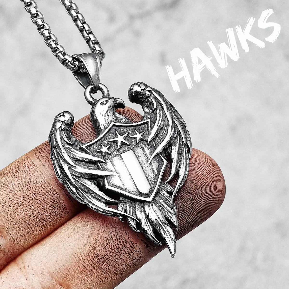 Hawk Shield Pendant Necklace - Image 6