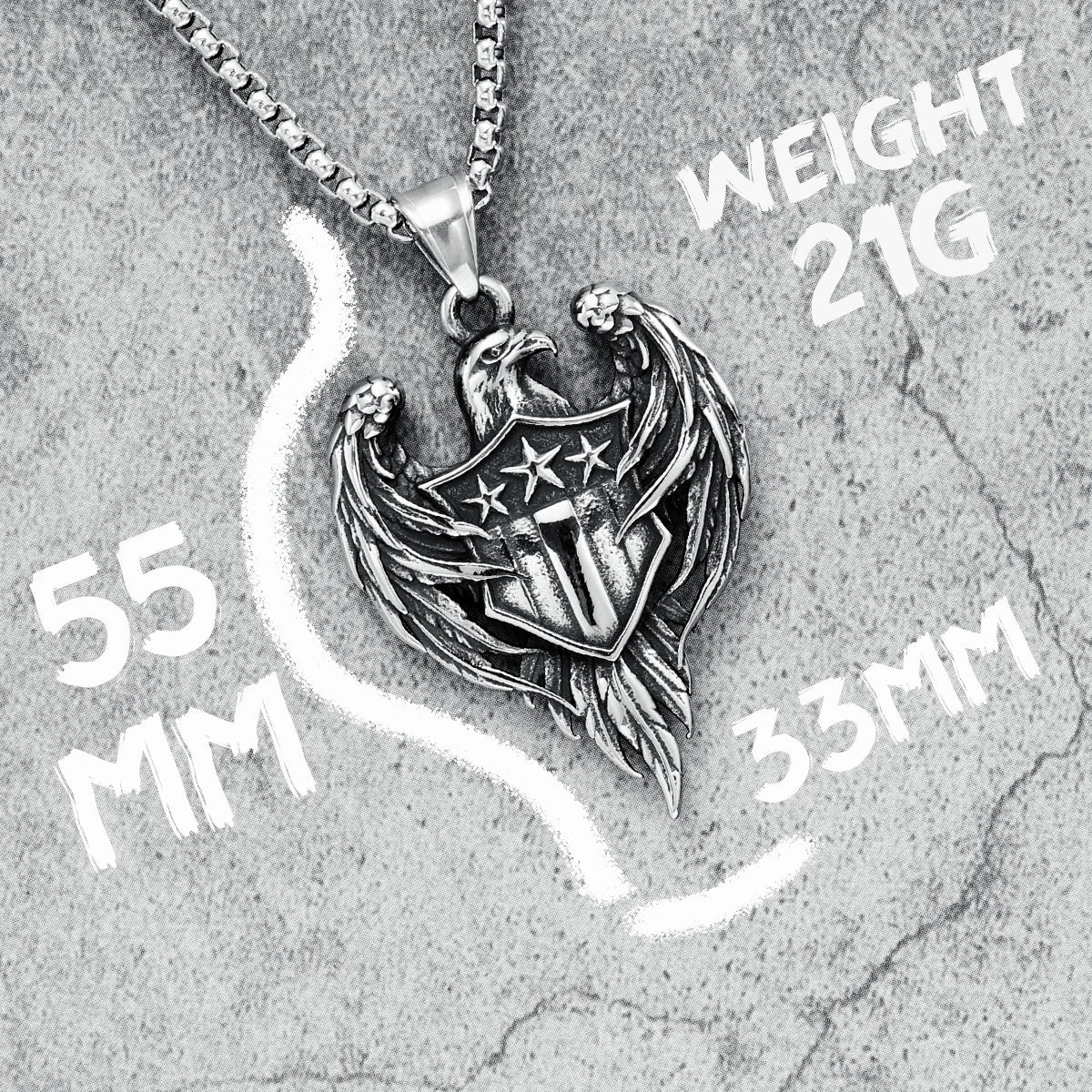 Hawk Shield Pendant Necklace - Image 7