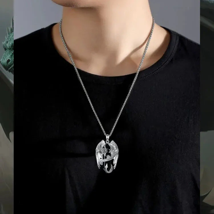 Hexagonal Obsidian Crystal Dragon Pendant - Image 9