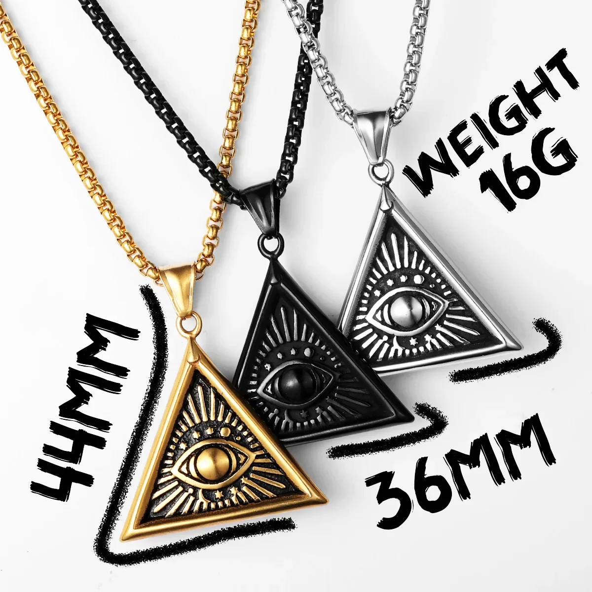 Masonic Illuminati Eye Amulet Necklaces - Image 12