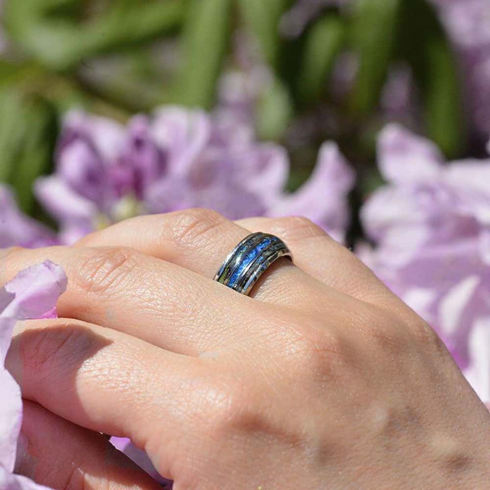 Njord Abalone Shell Wedding Ring - Image 10