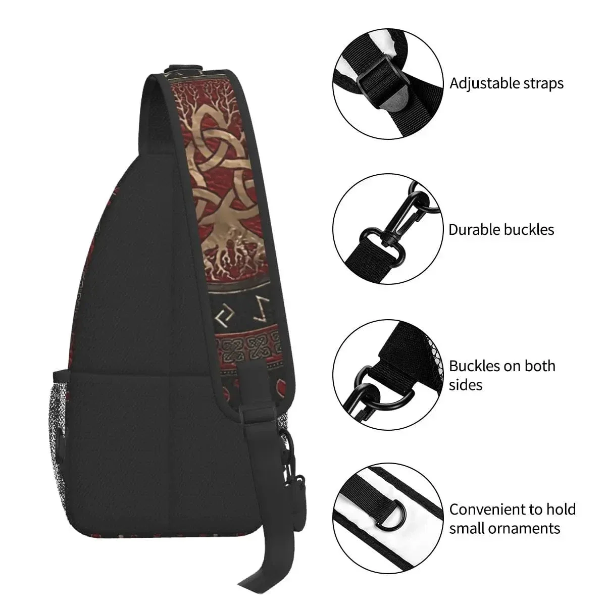 Vikings Crossbody Bag – Norse Runic Shoulder Bag - Image 4