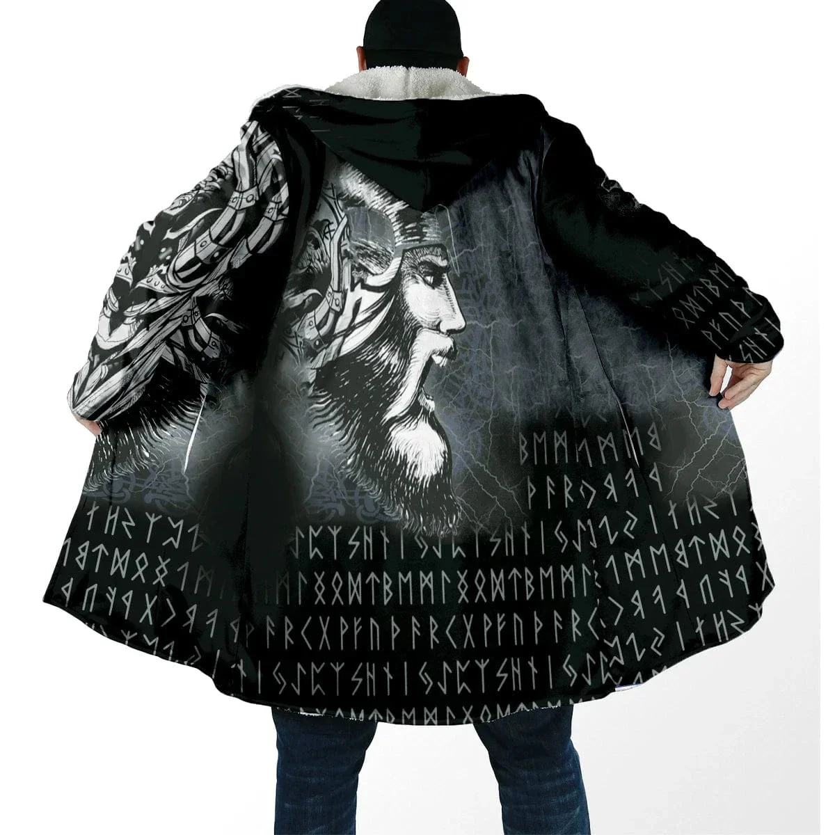 Norse Mythology Warm Hooded Coat - Image 11