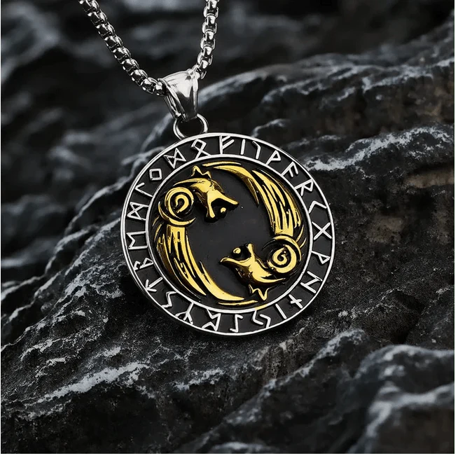 Norse Wolves and Runes Necklace - Image 11