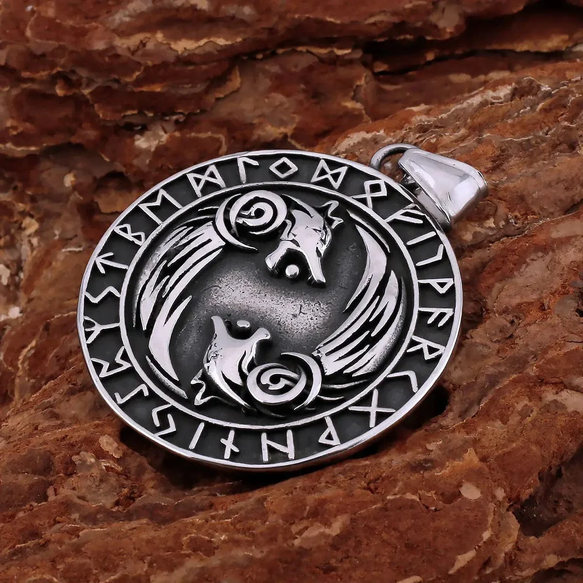 Norse Wolves and Runes Necklace - Image 5