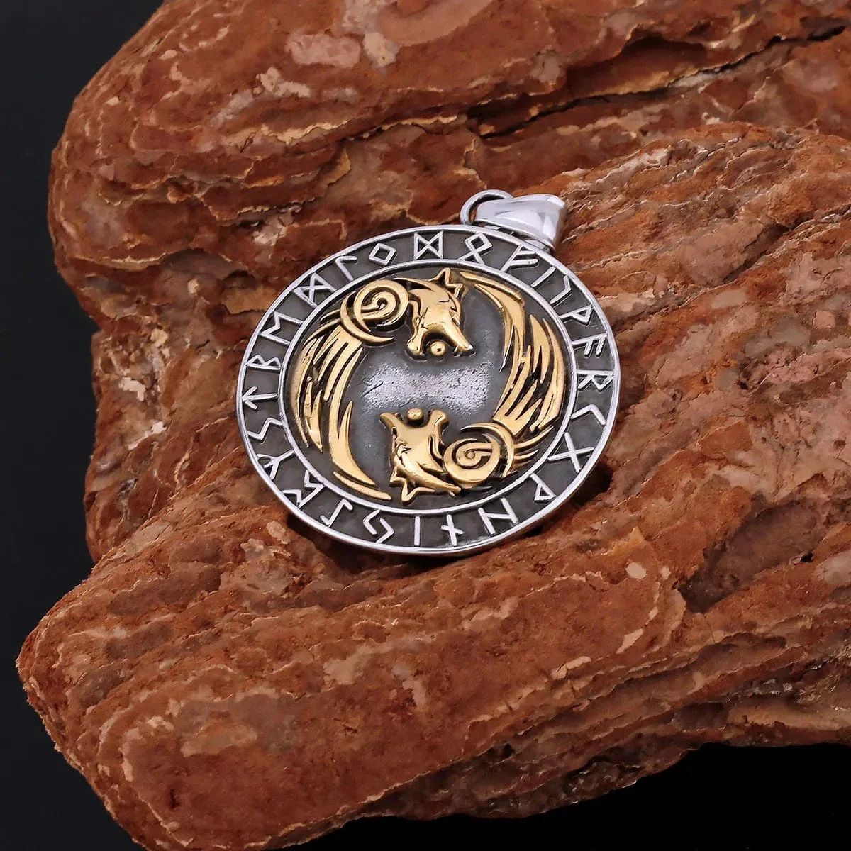Norse Wolves and Runes Necklace - Image 6