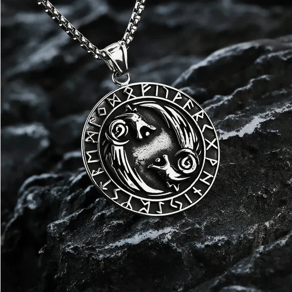 Norse Wolves and Runes Necklace - Image 9
