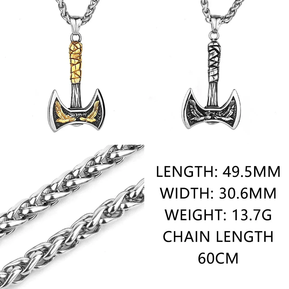 Odin Ravens Double Axe Necklace - Image 6