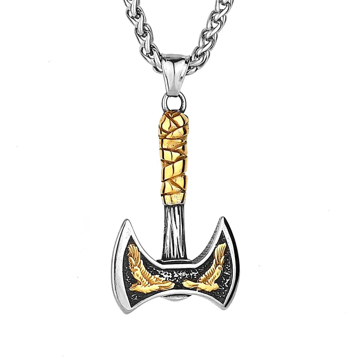 Odin Ravens Double Axe Necklace - Image 7