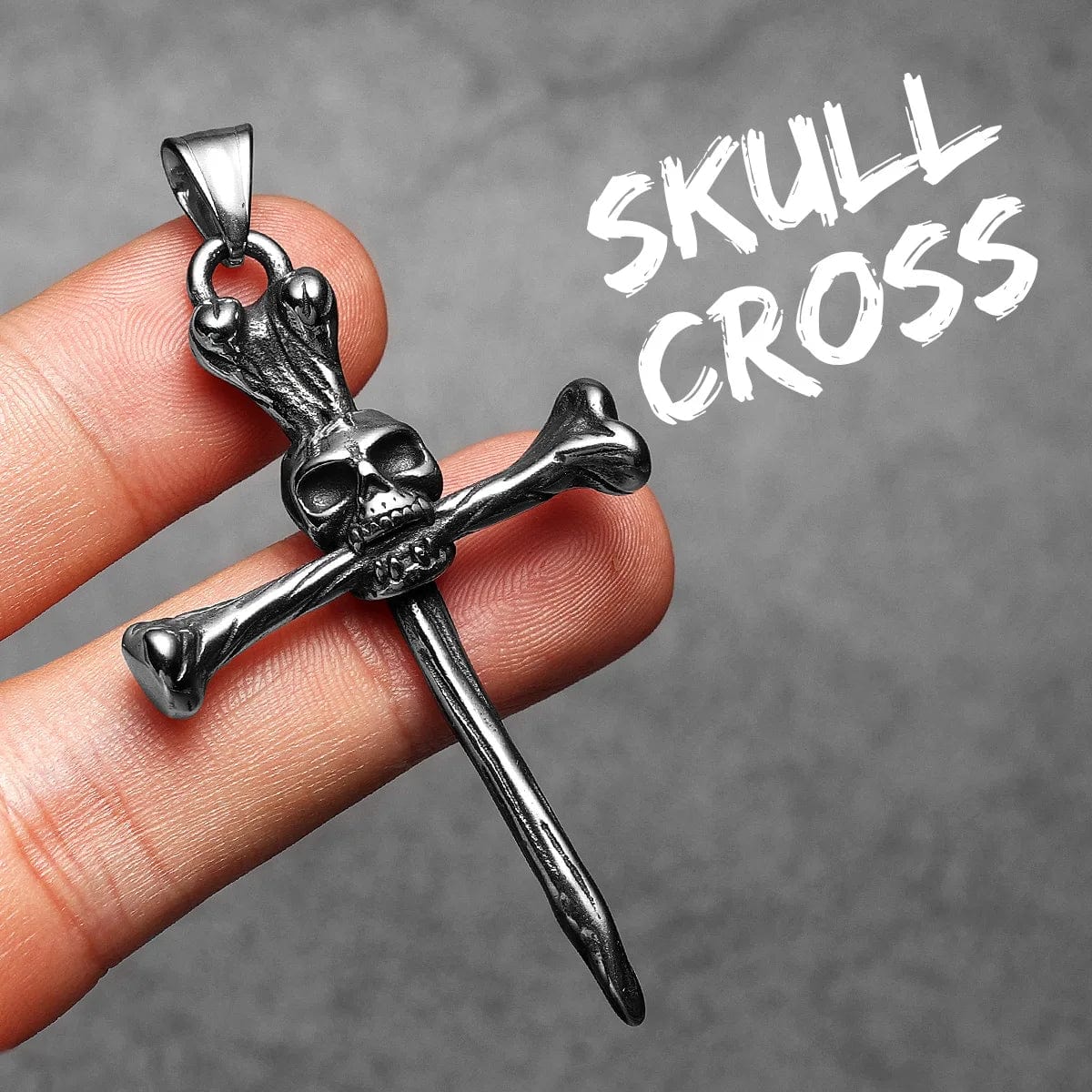 Skull Bone Cross Men's Necklaces - Gothic Punk Rock Jewelry - Image 3
