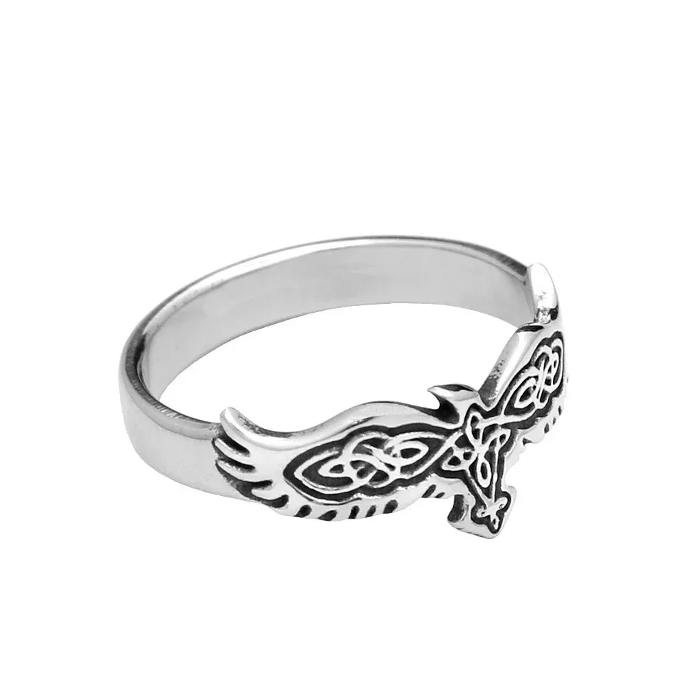 Stainless Steel Viking Raven Ring - Image 10