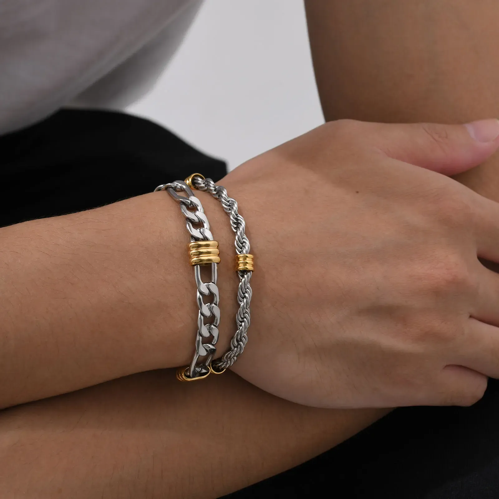 Stylish Cuban-Rope Chain Bracelets - Image 3