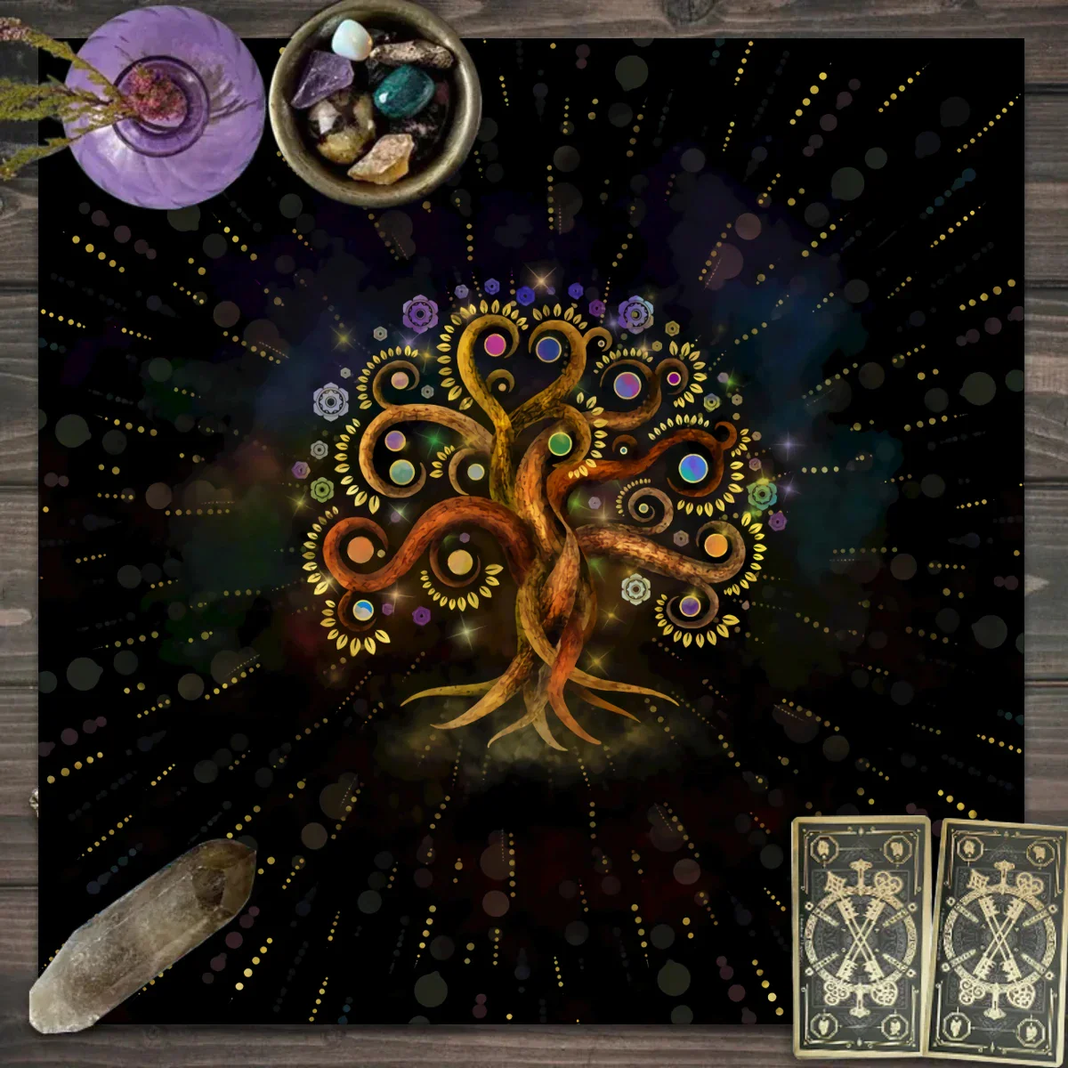 Tree of Life Tarot Rune Altar Cloth - Image 7