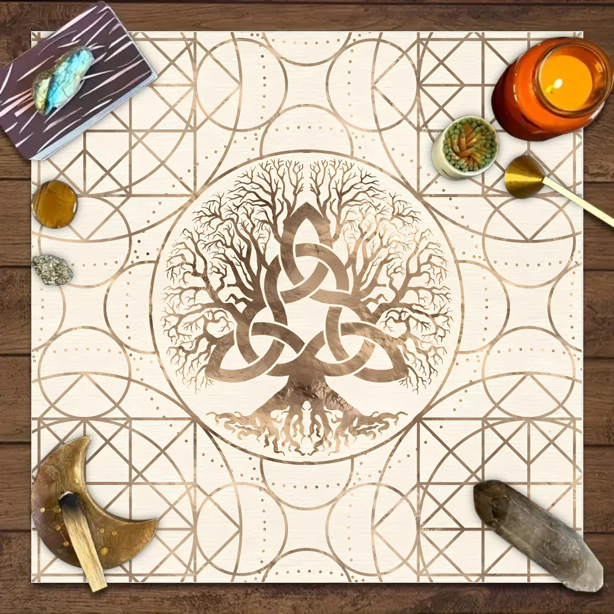 Tree of Life Tarot Rune Altar Cloth - Image 8