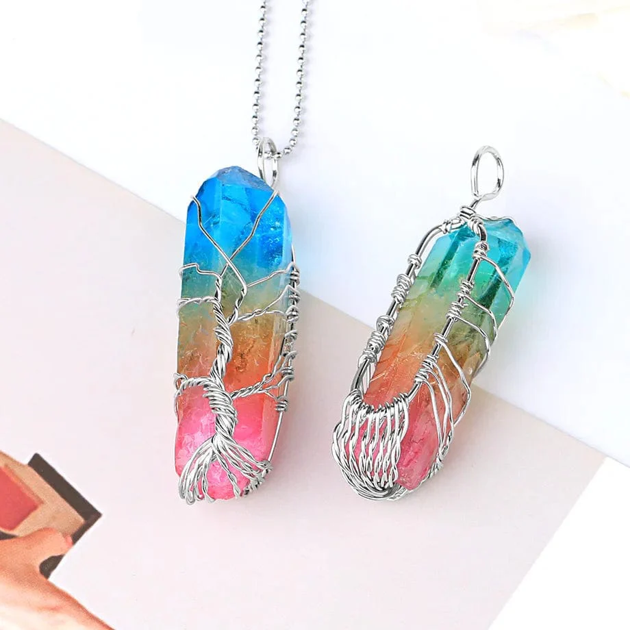 Tree of Life Rainbow Crystal Pendant - Image 4