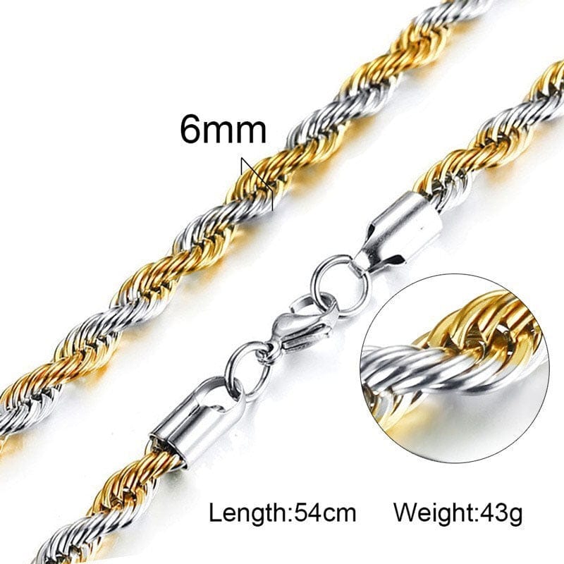 Two-Tone Rope Chain Necklace - Image 5