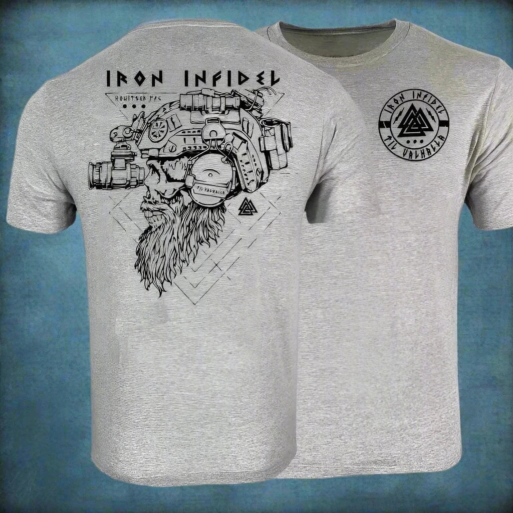 Til Valhalla Tactical Skull T Shirt - Image 2