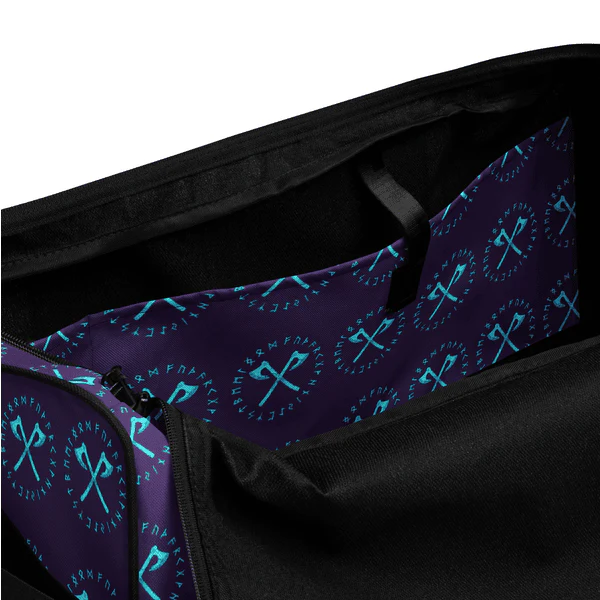 Viking Axes and Runes Duffle Bag - Image 4