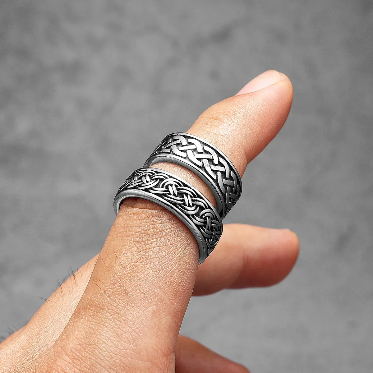 Viking Celtic Knot Ring – Stainless Steel Norse Band for Men - Image 3
