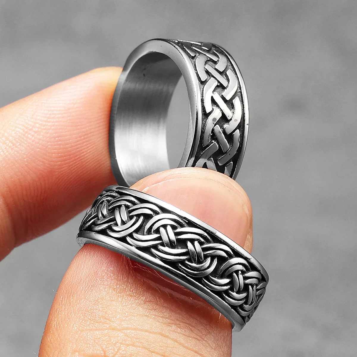 Viking Celtic Knot Ring – Stainless Steel Norse Band for Men - Image 4